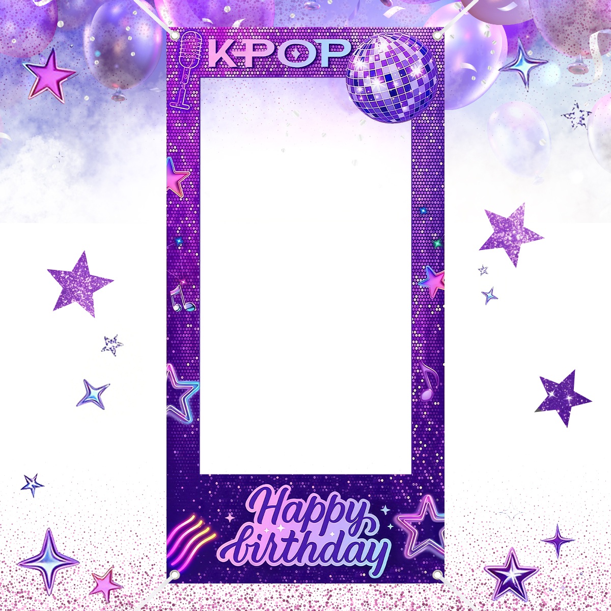 Photo Booth Frame - 1 szt. Fioletowa Ramka na Zdjęcia