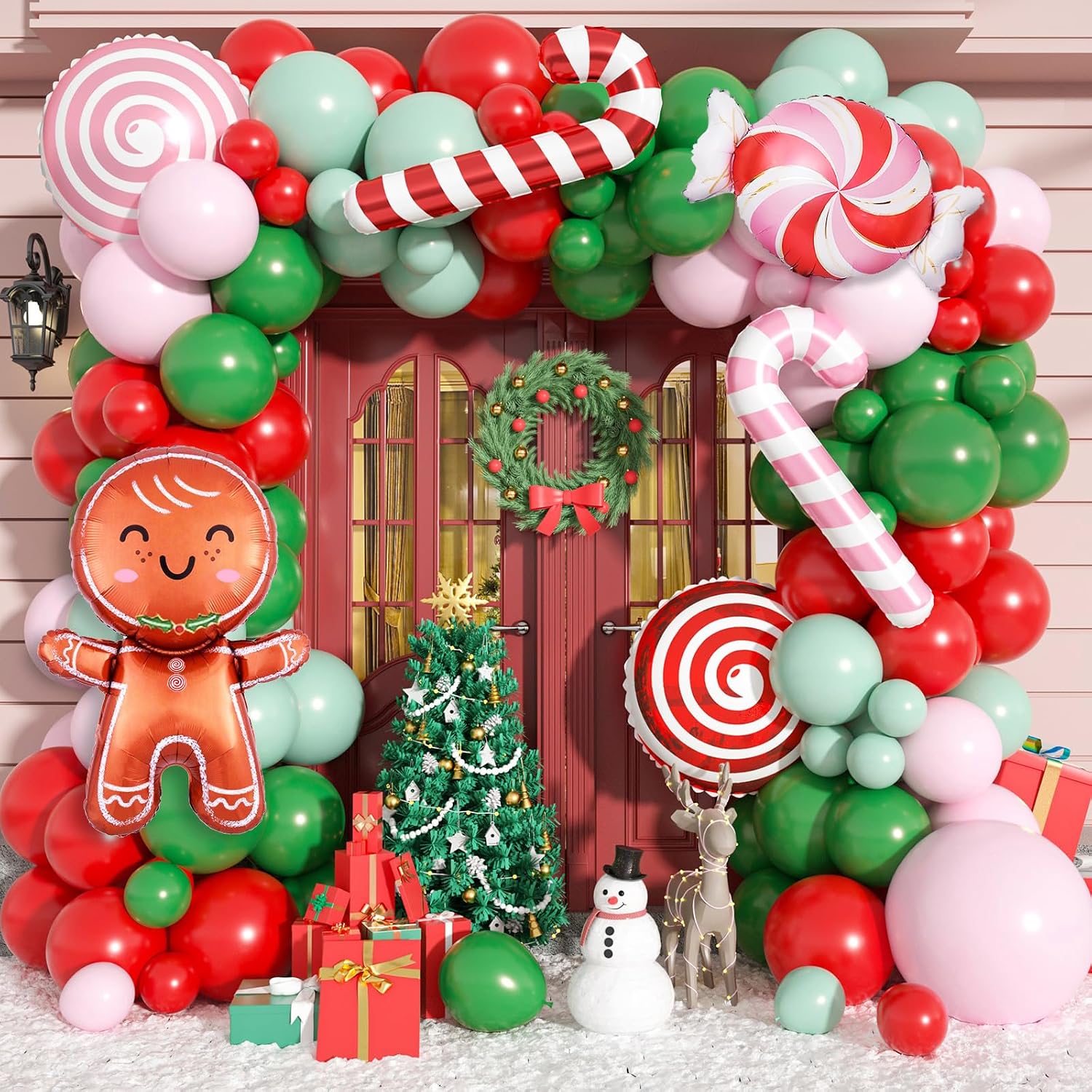 Balloon Arch Kit - Zestaw girlandy balonowej na Boże Narodzenie,