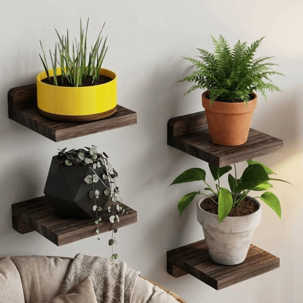 4 SZT. Drewniane Małe Półki Wi – Flower Wall Panel recenzja i cena