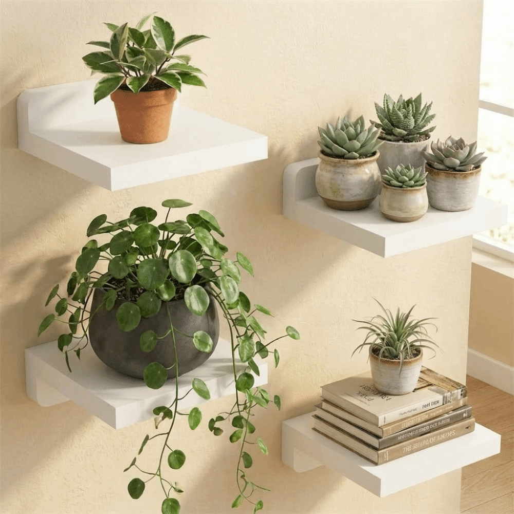 4 SZT. Drewniane Małe Półki Wi – Flower Wall Panel recenzja i cena