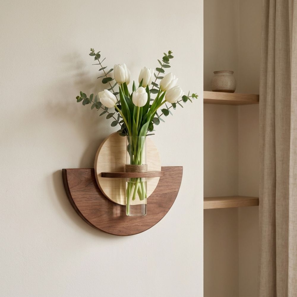 Owalny drewniany uchwyt ścienn – Flower Wall Panel recenzja i cena